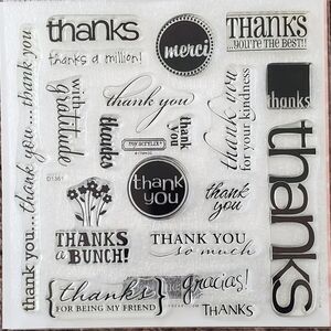Close To My Heart Thank You 25th Anniversary D1361 Clear Acrylic Stamps